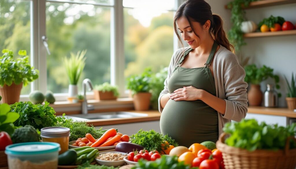 découvrez comment adopter une alimentation locavore et végétarienne pendant la grossesse pour une maternité saine, éthique et respectueuse de l'environnement.