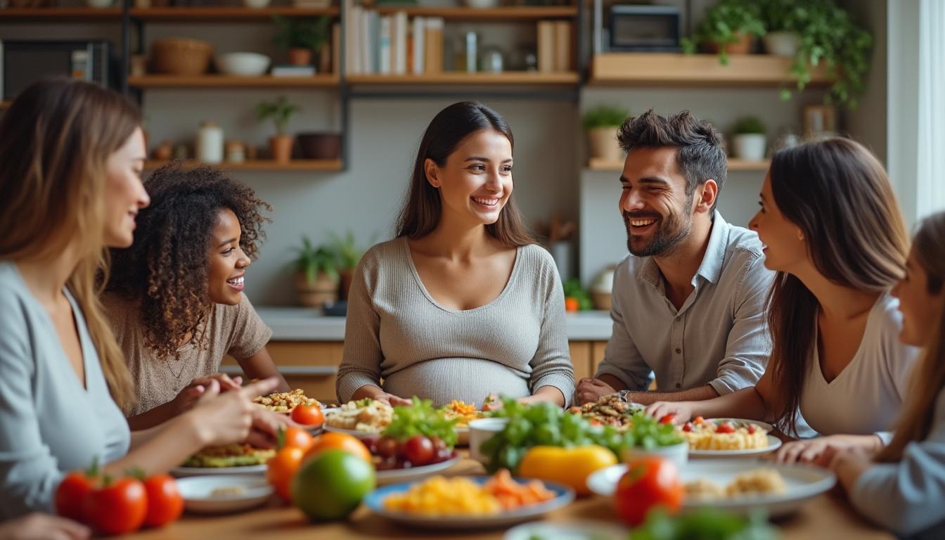 découvrez comment l'entourage influence les choix alimentaires des femmes pendant la grossesse et l'impact sur la santé maternelle et fœtale.