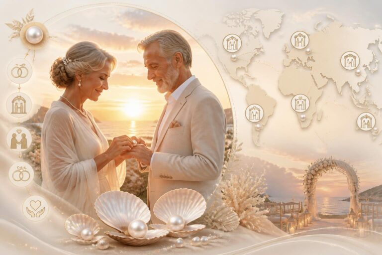 découvrez comment célébrer les noces de perle avec un émouvant renouvellement des vœux, symbole d'amour et de complicité après des années de mariage.