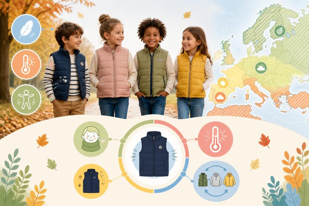 découvrez notre sélection de doudounes sans manche pour enfant, idéales pour les garder au chaud et confortables durant la mi-saison.