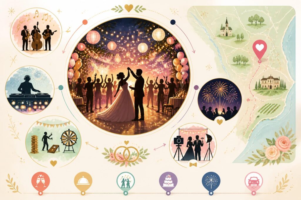 découvrez notre retour d'expérience sur l'animation qui a rendu notre mariage inoubliable et plein de joie.