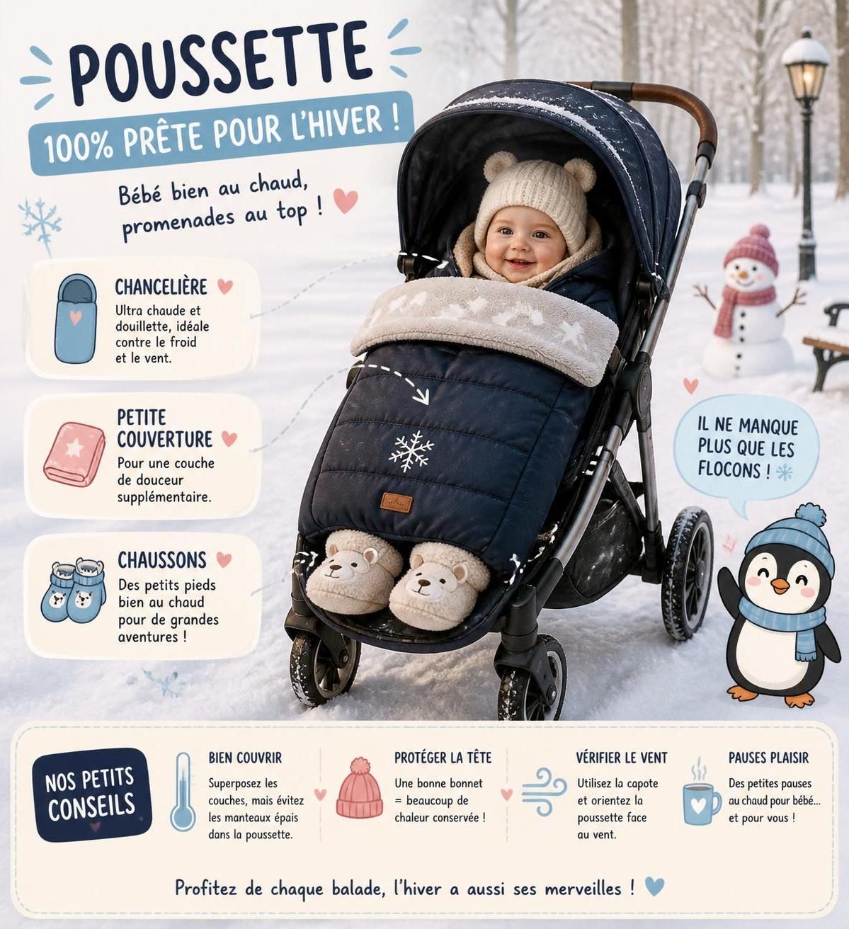 découvrez les accessoires indispensables pour les balades en poussette, adaptés à chaque saison pour assurer confort et sécurité à votre enfant.
