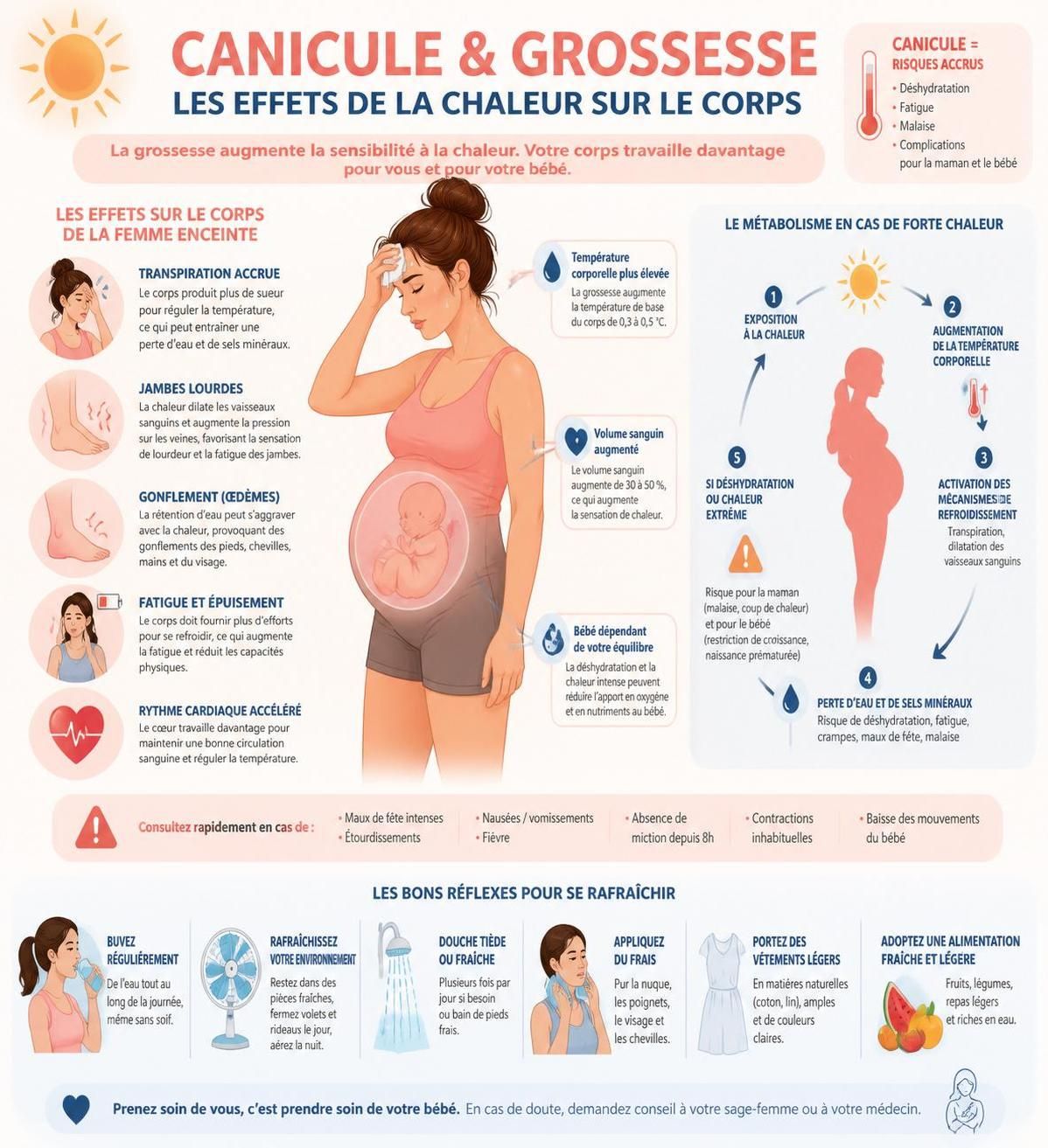 découvrez des conseils pratiques pour gérer la canicule pendant la grossesse, rester au frais et assurer la protection de votre bébé in utero.
