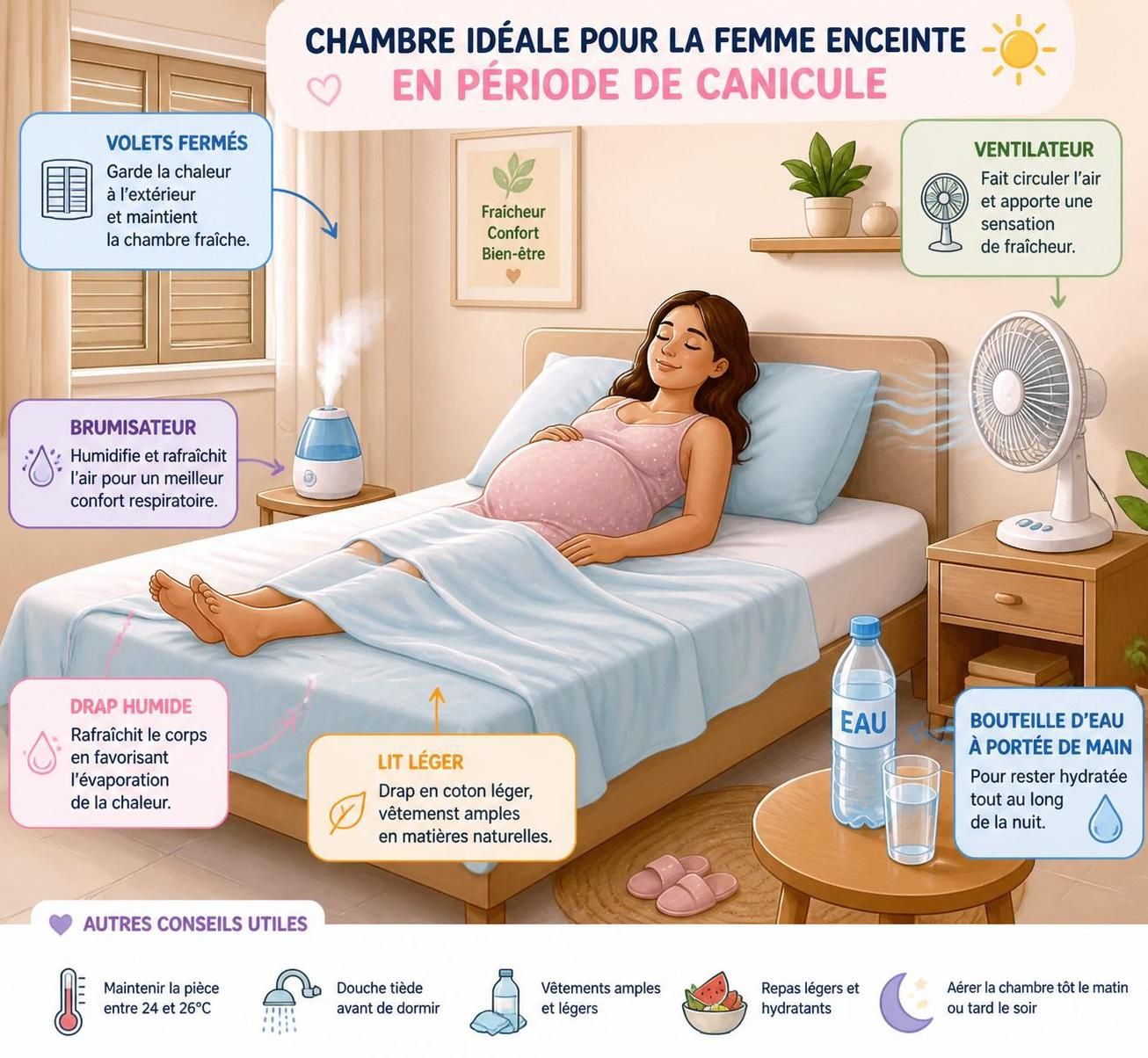 découvrez nos conseils pour rester au frais et protéger votre bébé pendant la canicule quand vous êtes enceinte, en adoptant les bonnes habitudes pour une grossesse sereine.