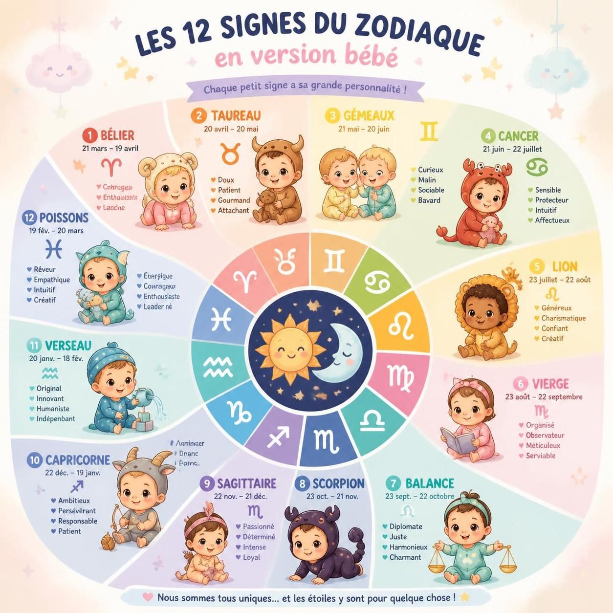 découvrez comment décrypter le thème astral de votre bébé, comprendre son signe et ascendant, et révéler les traits de sa personnalité dès la naissance.