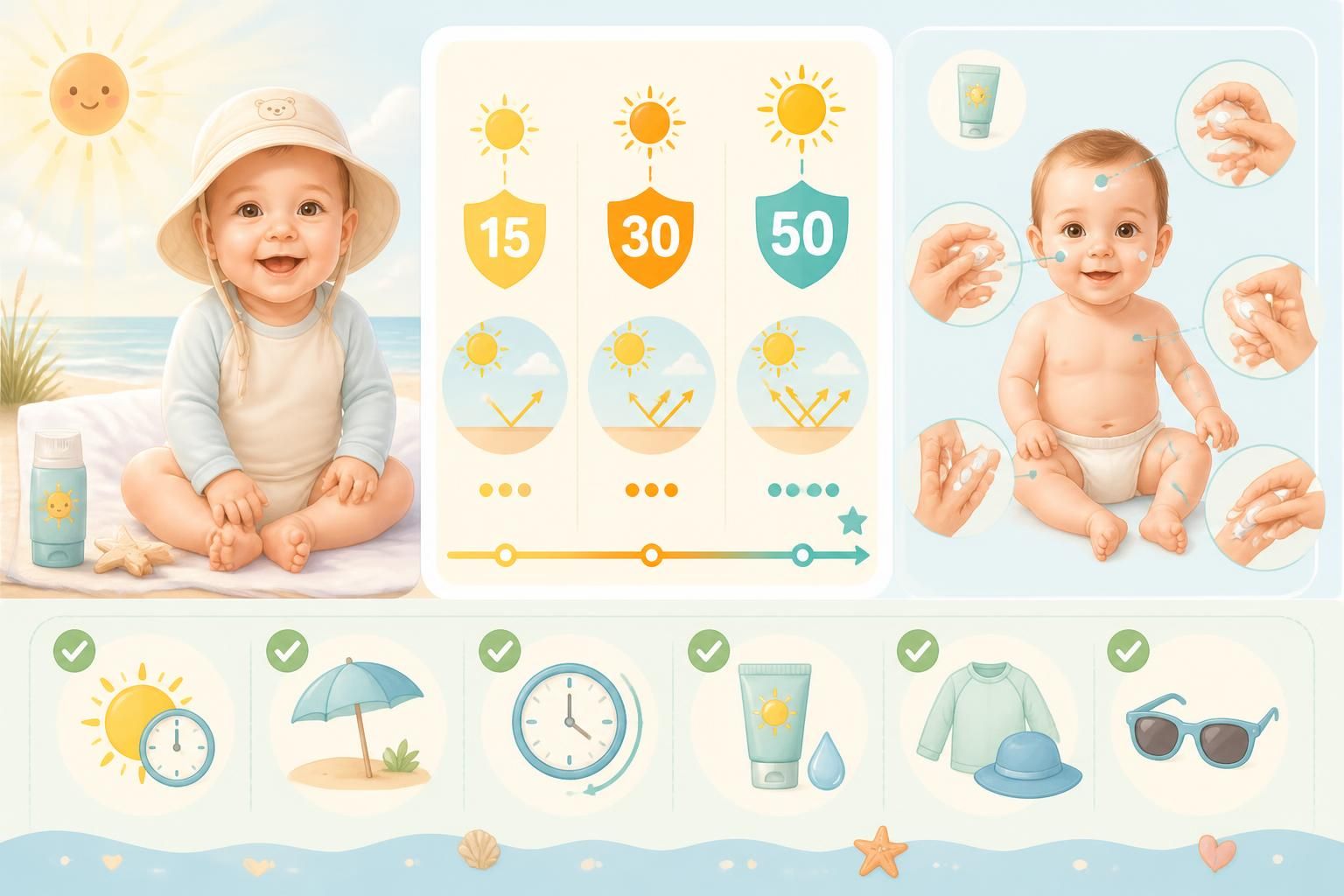 découvrez comment choisir la crème solaire idéale pour bébé, en sélectionnant le bon indice spf et en l'appliquant en toute sécurité pour protéger sa peau fragile.