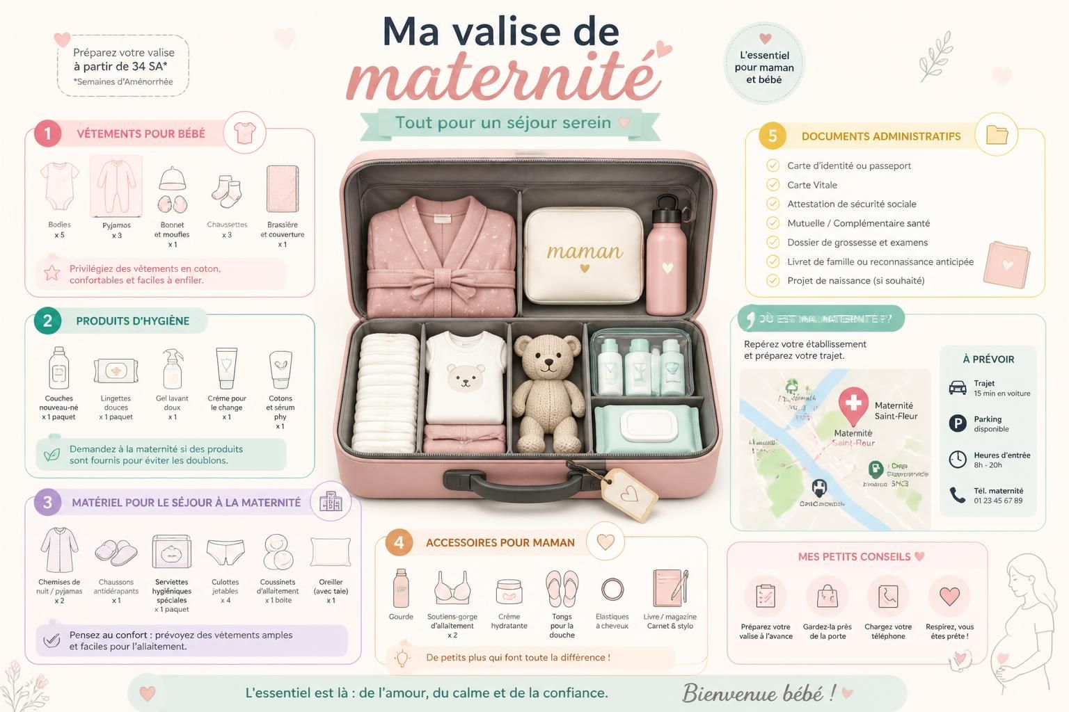découvrez la liste complète pour préparer la valise de maternité et ne rien oublier le jour j. astuces et conseils pour une préparation sereine et efficace.