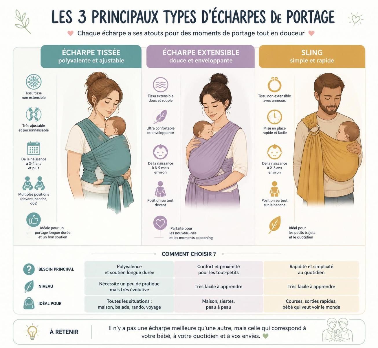 découvrez les avantages du portage bébé, les différents types d'écharpes disponibles et nos conseils pour bien démarrer cette pratique sécurisée et confortable.