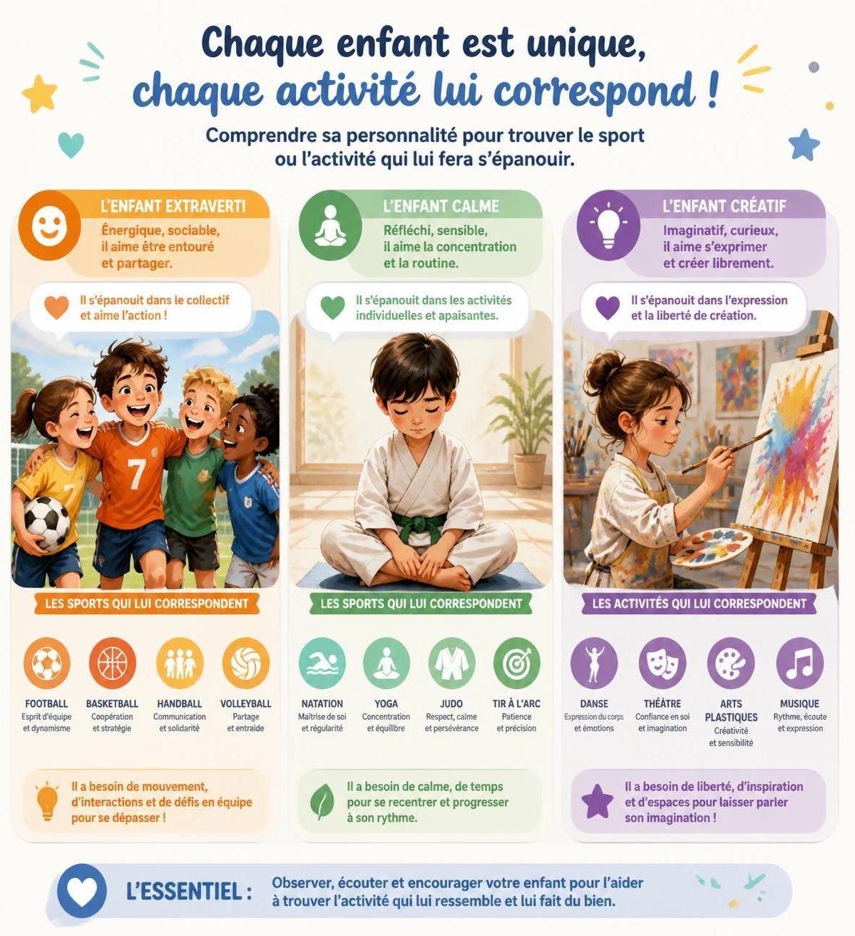découvrez comment choisir le sport idéal pour votre enfant en fonction de sa personnalité afin de favoriser son épanouissement et son plaisir dans la pratique sportive.