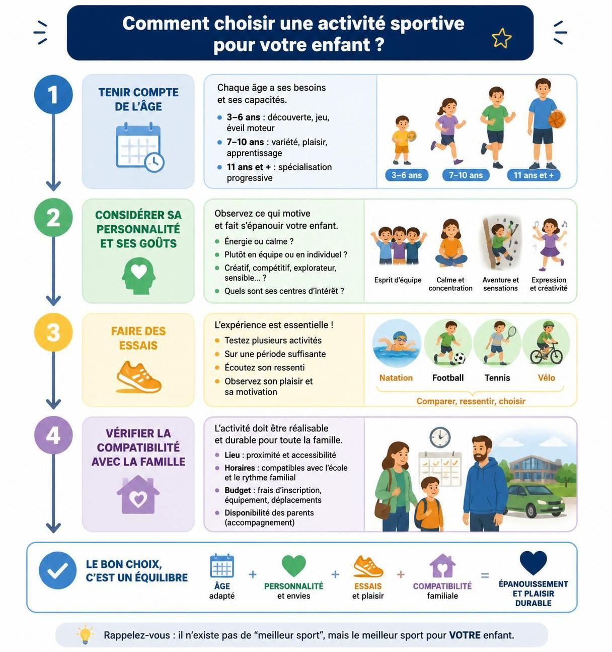 découvrez comment choisir l'activité sportive idéale pour votre enfant en fonction de sa personnalité, pour favoriser son épanouissement et son plaisir.