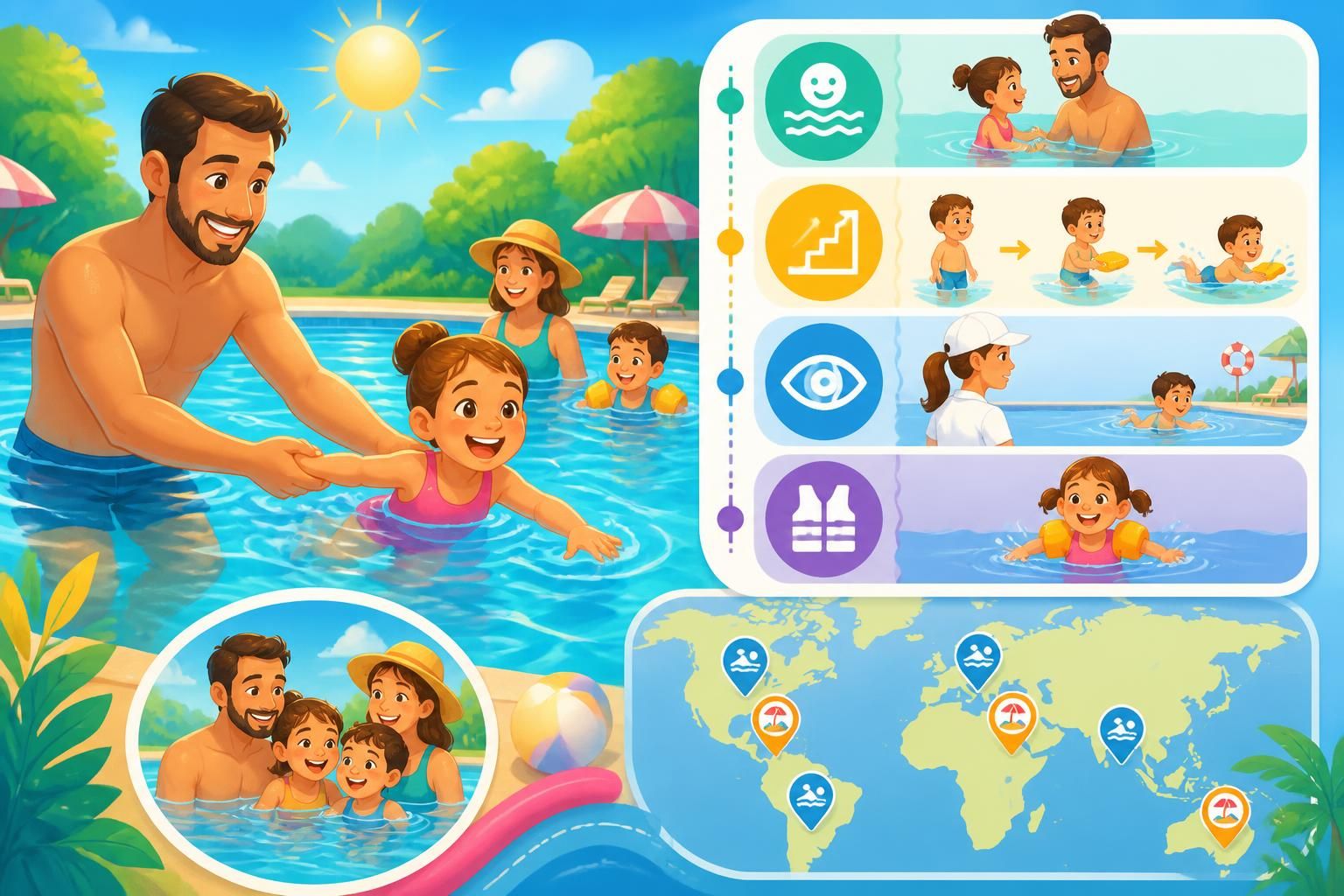 découvrez nos conseils pour apprendre à nager en famille cet été et initier votre enfant à l'eau en toute sécurité. protégez vos proches tout en partageant des moments de plaisir aquatique.
