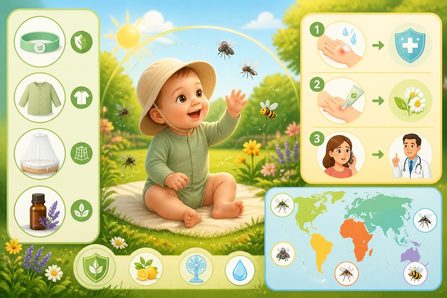 découvrez comment protéger votre bébé des insectes en été avec des répulsifs sûrs adaptés aux nourrissons et apprenez les gestes à adopter en cas de piqûre pour assurer leur confort et sécurité.