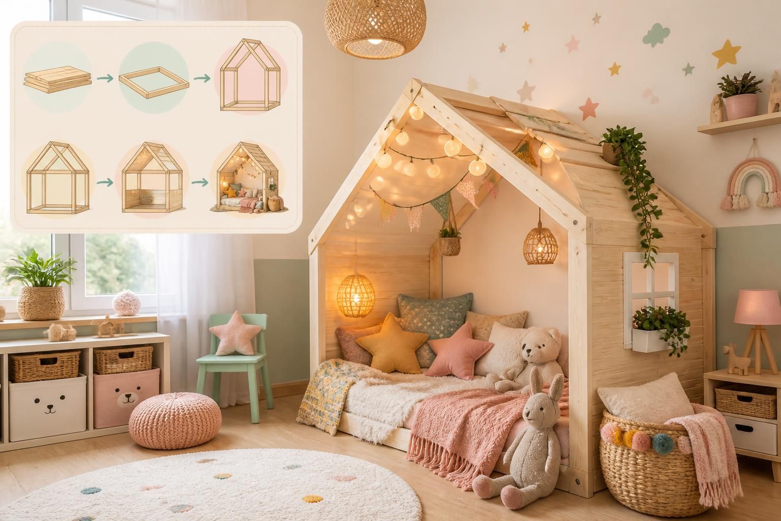 découvrez 12 idées diy pour aménager une cabane dans la chambre d'enfant, créant un espace douillet et tendance où vos enfants pourront jouer et rêver.