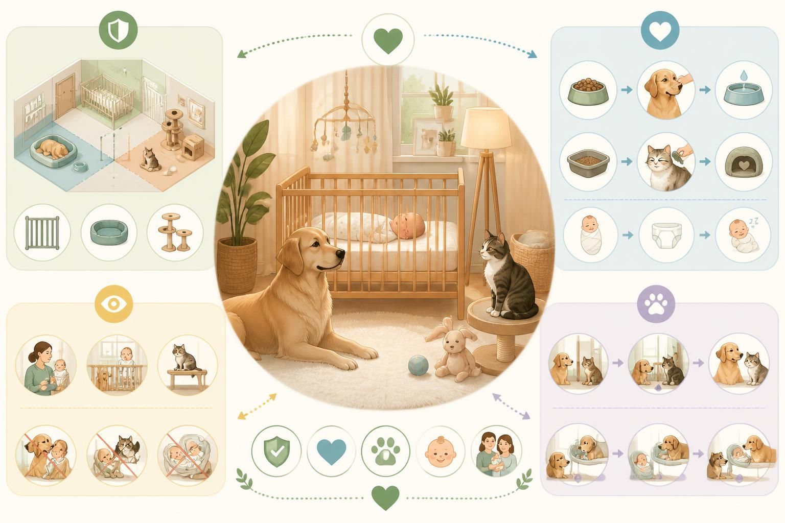découvrez nos conseils pratiques pour assurer une cohabitation sereine entre votre chien, votre chat et votre nouveau-né, afin de garantir sécurité et harmonie dans votre foyer.