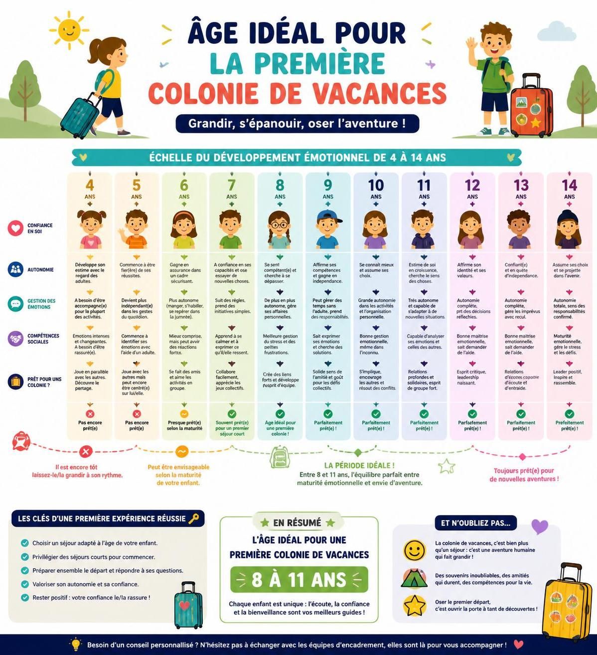 découvrez à quel âge envoyer votre enfant en colonie de vacances et nos conseils pour bien le préparer à cette expérience enrichissante.