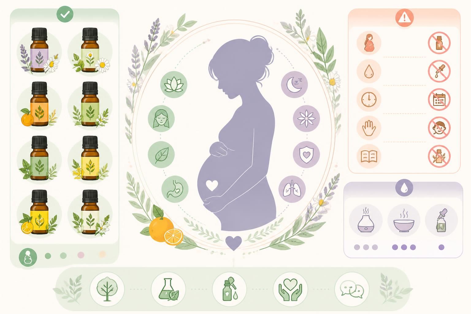 découvrez la liste complète des huiles essentielles autorisées pendant la grossesse ainsi que les précautions essentielles à respecter pour assurer votre sécurité et celle de votre bébé.