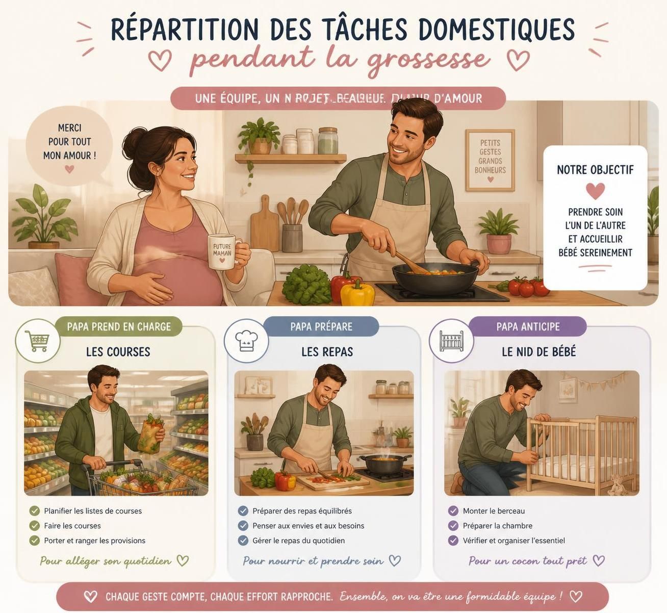 dĂ©couvrez 8 façons concrĂštes pour le pĂšre d'ĂȘtre pleinement prĂ©sent pendant la grossesse et aprĂšs la naissance, en soutenant sa partenaire et en renforçant le lien avec son enfant.