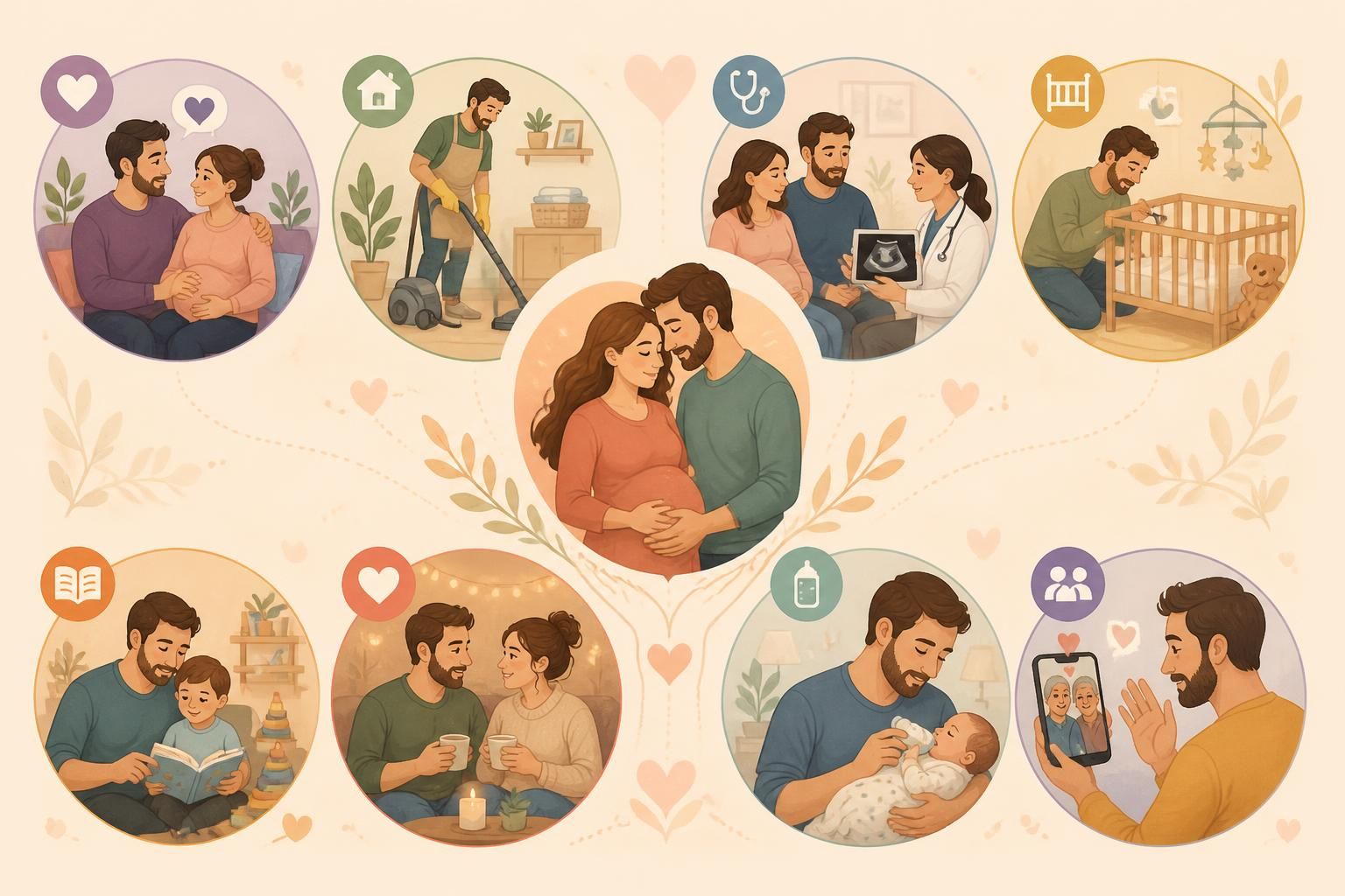 découvrez 8 façons concrètes pour un père d'être pleinement présent et soutenir sa partenaire pendant la grossesse et après la naissance, renforçant ainsi leur lien familial.