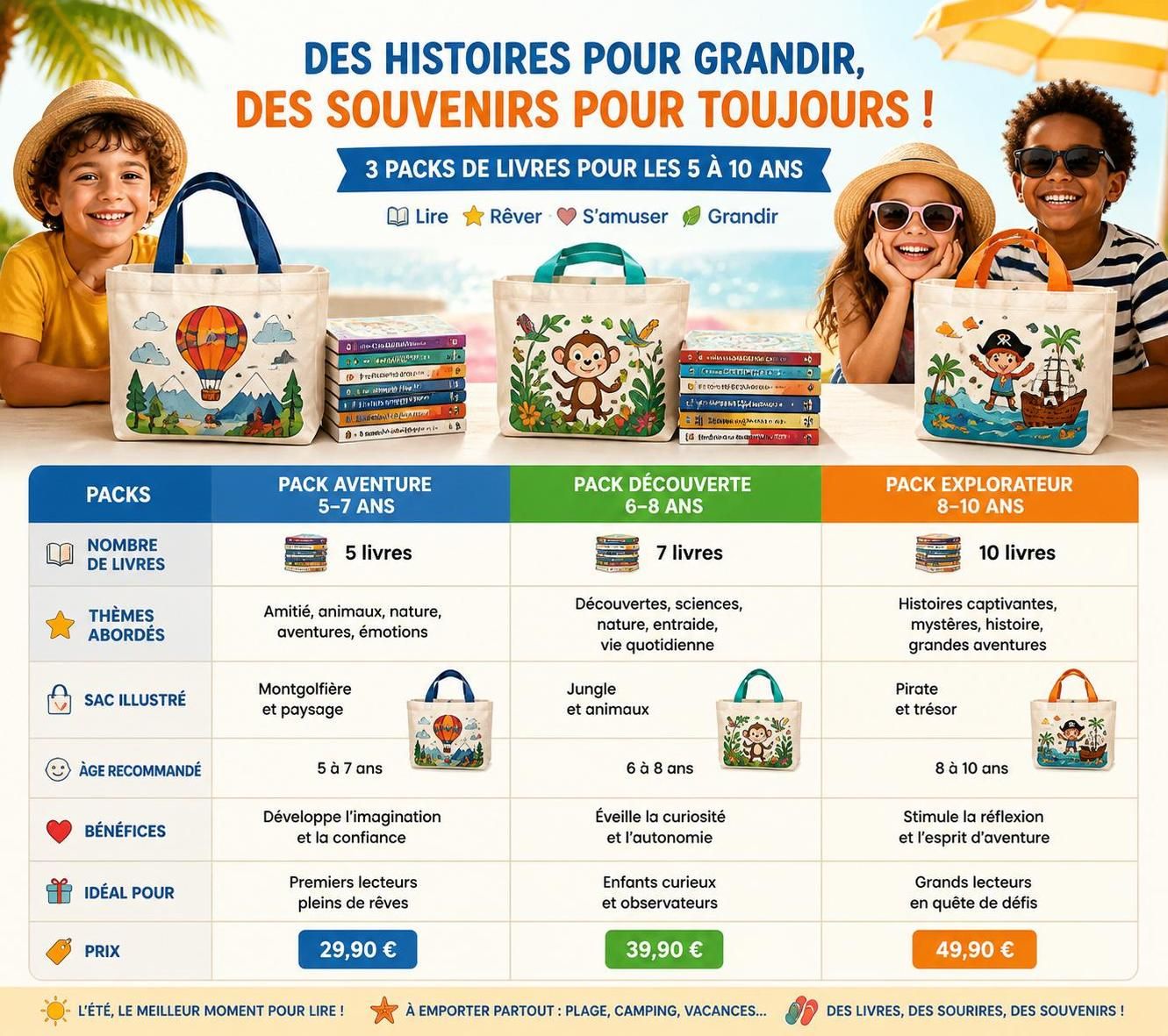 découvrez notre sélection de livres pour enfants de 5 à 10 ans à partager cet été, pour des moments de lecture joyeux et enrichissants en famille.