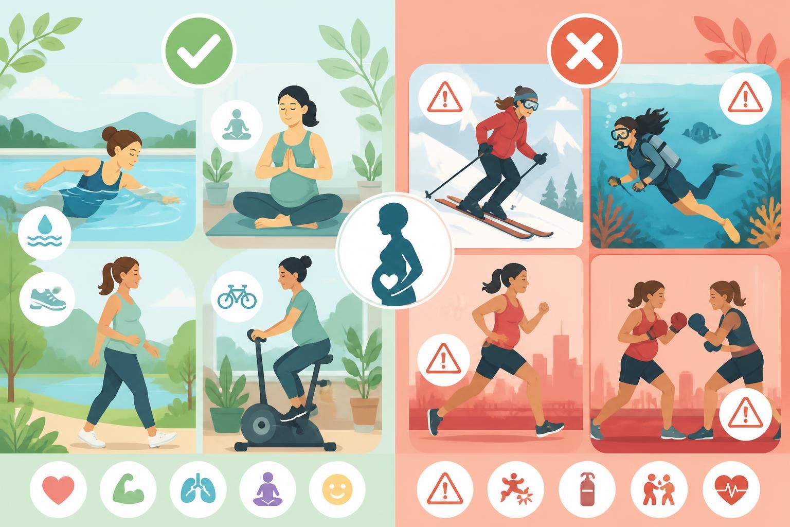 découvrez les activités sportives recommandées pendant la grossesse et celles à éviter pour assurer la santé et le bien-être de la future maman et de son bébé.