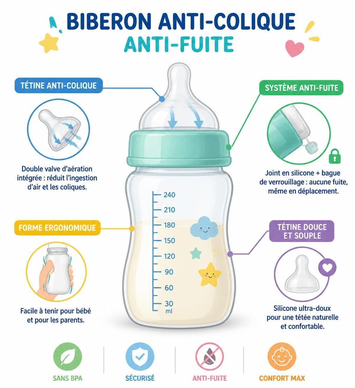 découvrez comment choisir la bonne taille de débit pour les tétines et biberons selon l'âge de votre bébé, et obtenez des conseils pratiques pour gérer le sevrage en douceur.