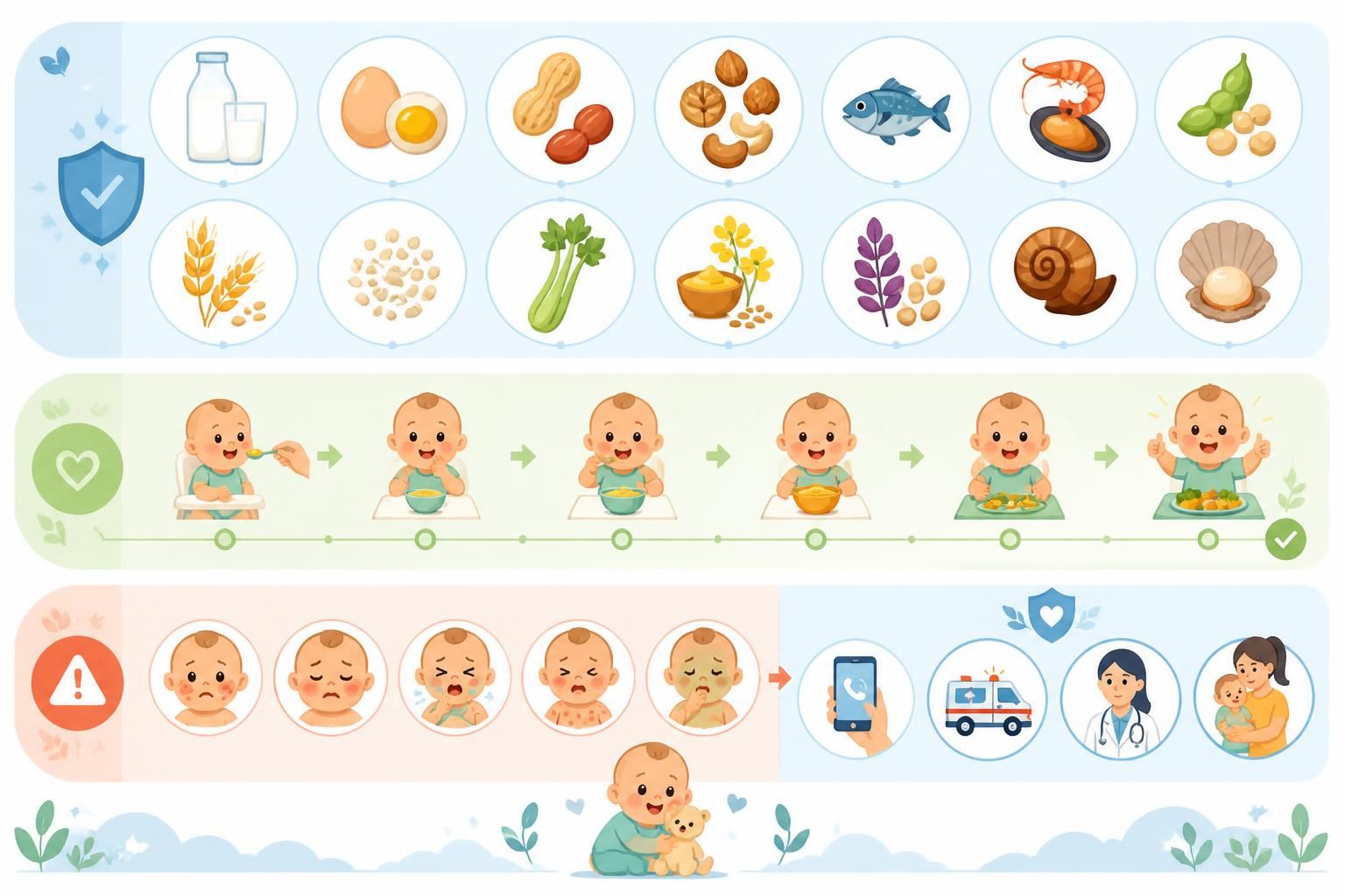 découvrez comment introduire les 14 allergènes alimentaires chez bébé en toute sécurité et apprenez à reconnaître et gérer les réactions allergiques pour protéger votre enfant.