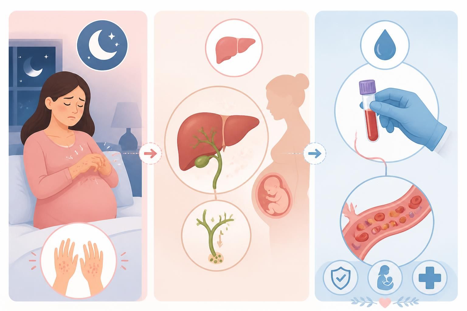 découvrez la cholestase gravidique, une affection de la grossesse caractérisée par des démangeaisons nocturnes intenses, nécessitant une prise de sang pour un diagnostic précis et une prise en charge adéquate.