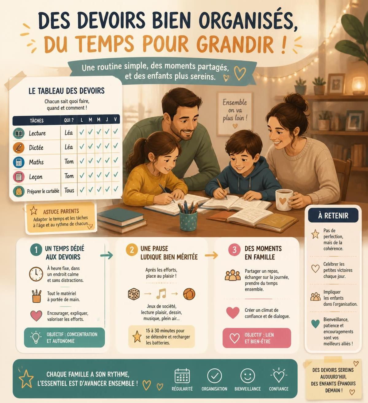 découvrez une méthode simple et efficace pour que les devoirs de vos enfants se passent sereinement chaque soir à la rentrée, sans disputes ni stress.