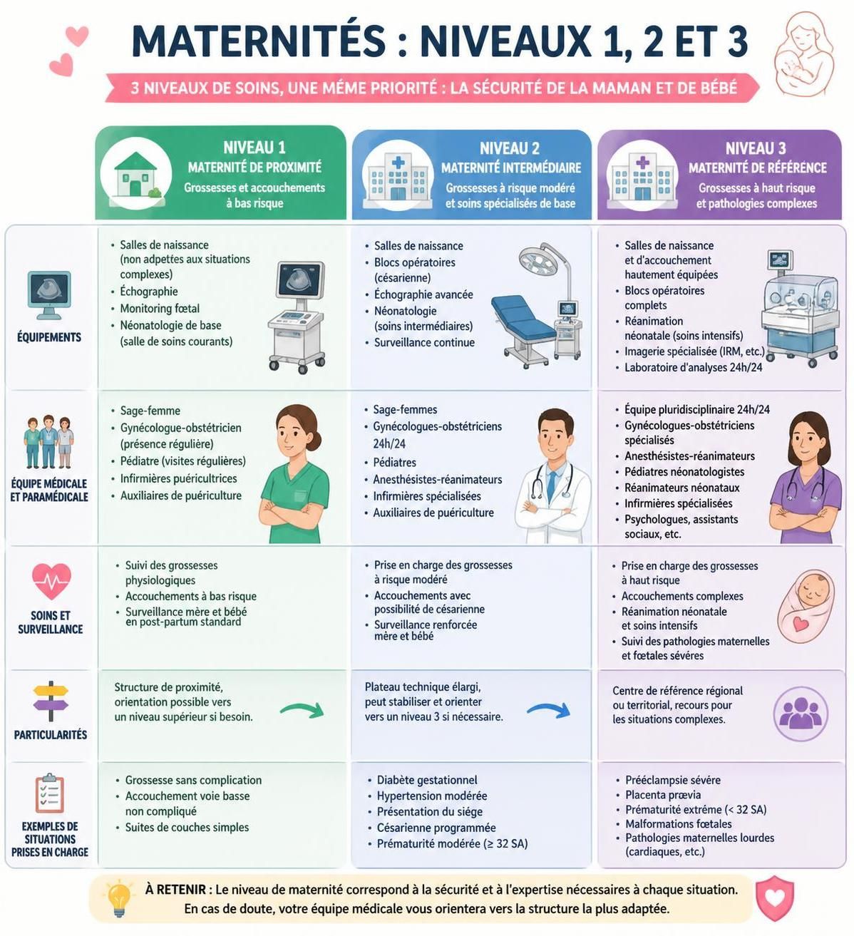 découvrez les différences entre les maternités de niveau 1, 2 et 3, et apprenez comment choisir la meilleure option pour assurer la sécurité et le confort de votre future naissance.