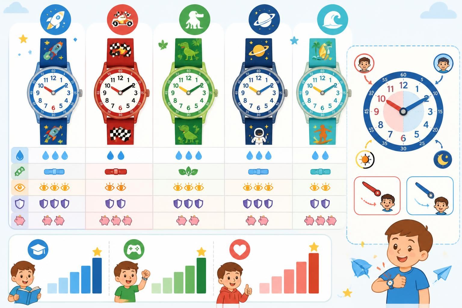 découvrez notre comparatif des montres flik flak pour garçon, idéales pour apprendre l'heure en jouant grâce à des modèles ludiques et éducatifs.