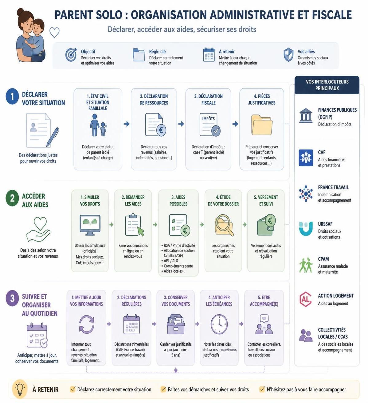 découvrez les aides financières et les droits auxquels les parents seuls peuvent prétendre, ainsi que des astuces pratiques pour mieux gérer votre quotidien.